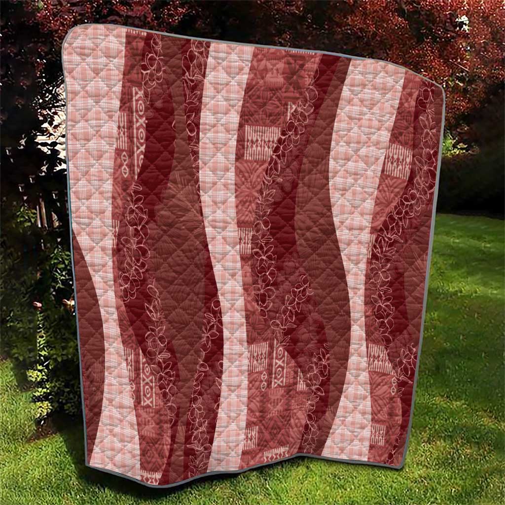 Polynesian Tribal Pattern Patchwork Picturesque Quilt Crimson LT7 - Polynesian Pride