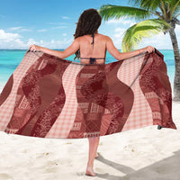 Polynesian Tribal Pattern Patchwork Picturesque Sarong Crimson LT7 - Polynesian Pride