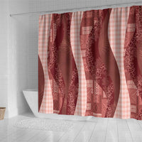 Polynesian Tribal Pattern Patchwork Picturesque Shower Curtain Crimson LT7 - Polynesian Pride