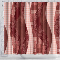 Polynesian Tribal Pattern Patchwork Picturesque Shower Curtain Crimson LT7 - Polynesian Pride