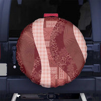 Polynesian Tribal Pattern Patchwork Picturesque Spare Tire Cover Crimson LT7 No hole Crimson - Polynesian Pride