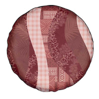 Polynesian Tribal Pattern Patchwork Picturesque Spare Tire Cover Crimson LT7 - Polynesian Pride