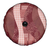 Polynesian Tribal Pattern Patchwork Picturesque Spare Tire Cover Crimson LT7 - Polynesian Pride