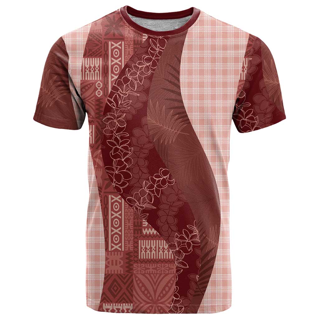 Polynesian Tribal Pattern Patchwork Picturesque T Shirt Crimson LT7 Crimson - Polynesian Pride