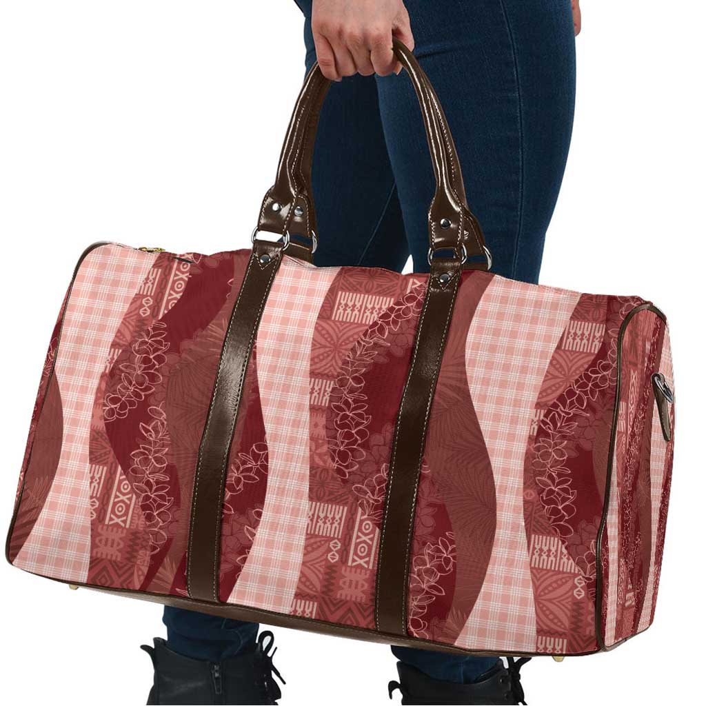 Polynesian Tribal Pattern Patchwork Picturesque Travel Bag Crimson LT7 - Polynesian Pride