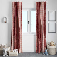 Polynesian Tribal Pattern Patchwork Picturesque Window Curtain Crimson LT7 - Polynesian Pride