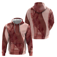Polynesian Tribal Pattern Patchwork Picturesque Zip Hoodie Crimson LT7 - Polynesian Pride