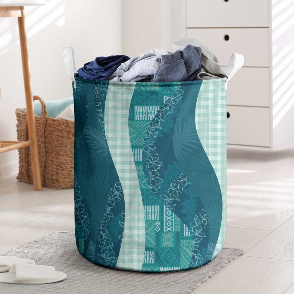 Polynesian Tribal Pattern Patchwork Picturesque Laundry Basket Oceanic LT7 Blue - Polynesian Pride