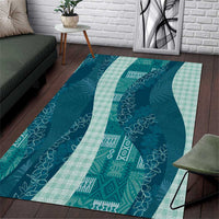 Polynesian Tribal Pattern Patchwork Picturesque Area Rug Oceanic LT7 Blue - Polynesian Pride