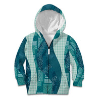 Polynesian Tribal Pattern Patchwork Picturesque Kid Hoodie Oceanic LT7 Zip Hoodie Blue - Polynesian Pride