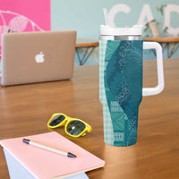 Polynesian Tribal Pattern Patchwork Picturesque Tumbler With Handle Oceanic LT7 - Polynesian Pride