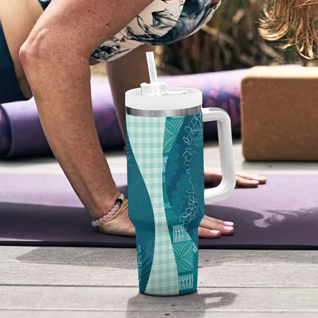 Polynesian Tribal Pattern Patchwork Picturesque Tumbler With Handle Oceanic LT7 - Polynesian Pride