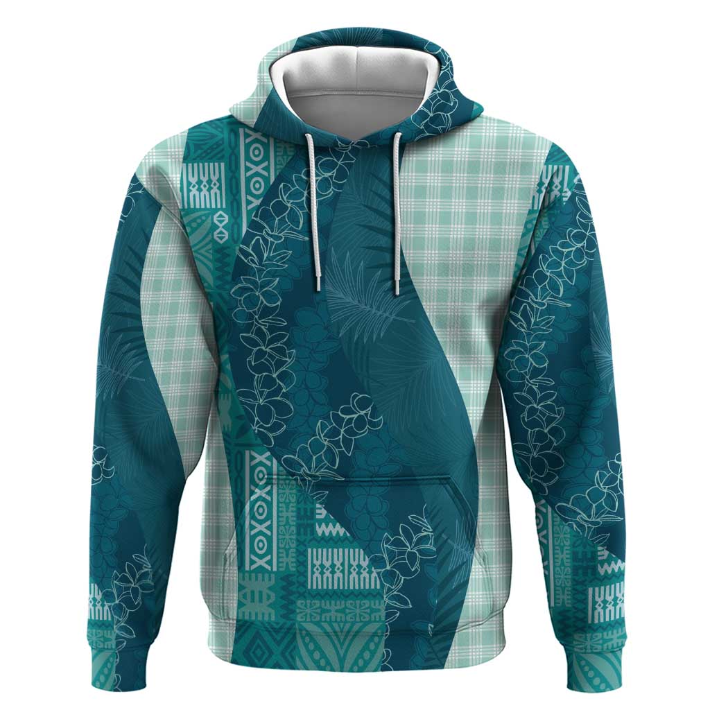 Polynesian Tribal Pattern Patchwork Picturesque Zip Hoodie Oceanic LT7 Pullover Hoodie Blue - Polynesian Pride