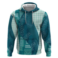 Polynesian Tribal Pattern Patchwork Picturesque Zip Hoodie Oceanic LT7 Pullover Hoodie Blue - Polynesian Pride