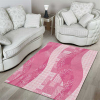 Polynesian Tribal Pattern Patchwork Picturesque Area Rug Rose Pink LT7 - Polynesian Pride