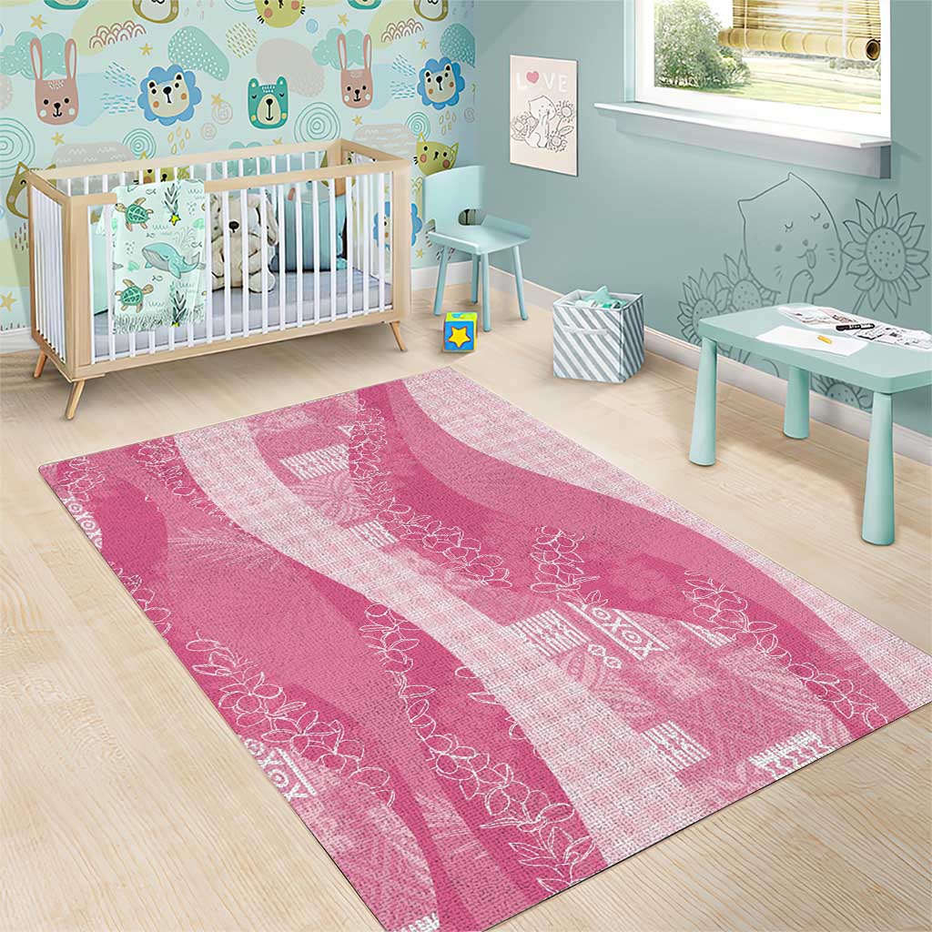 Polynesian Tribal Pattern Patchwork Picturesque Area Rug Rose Pink LT7 - Polynesian Pride