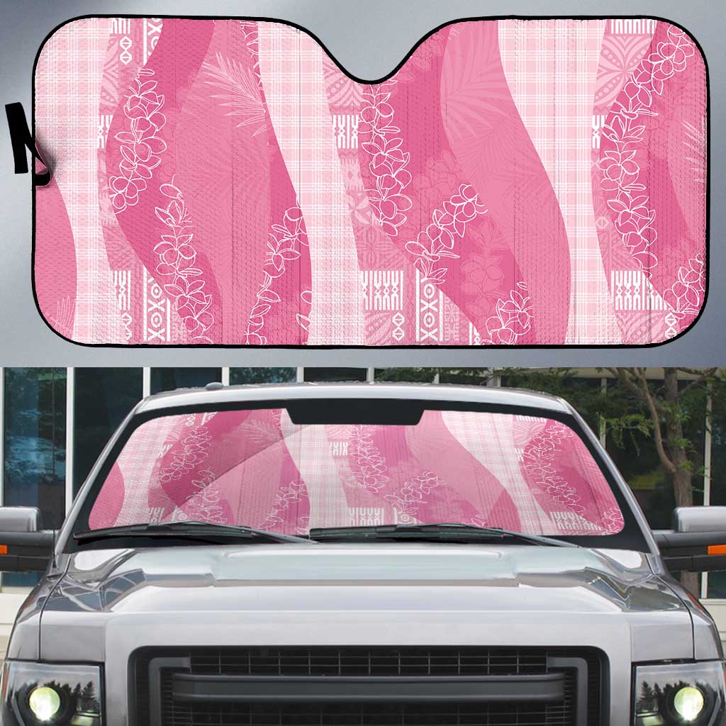 Polynesian Tribal Pattern Patchwork Picturesque Auto Sun Shade Rose Pink LT7 Rose Pink - Polynesian Pride