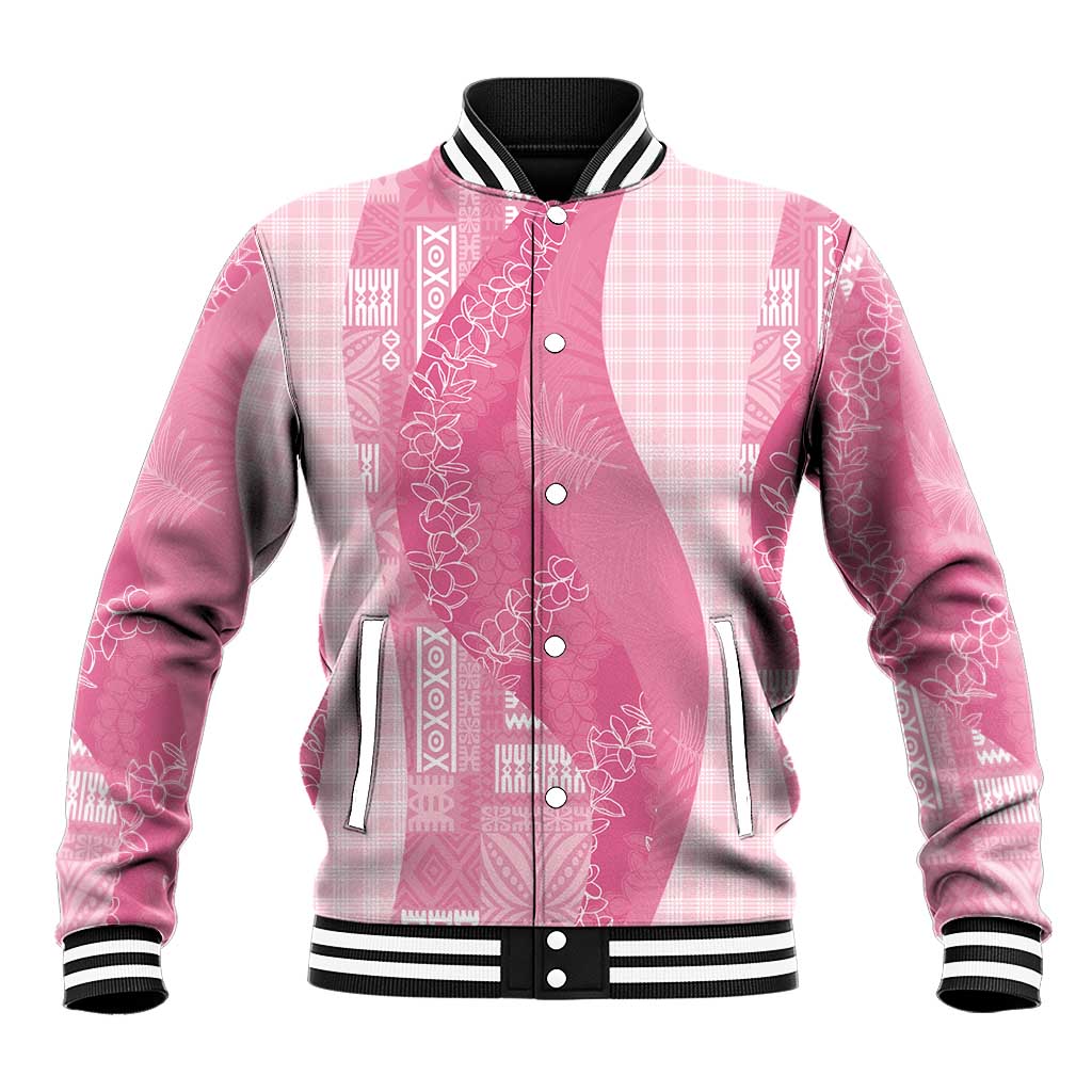 Polynesian Tribal Pattern Patchwork Picturesque Baseball Jacket Rose Pink LT7 Unisex Rose Pink - Polynesian Pride