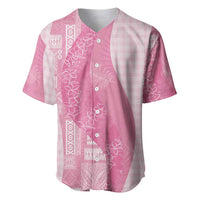Polynesian Tribal Pattern Patchwork Picturesque Baseball Jersey Rose Pink LT7 Rose Pink - Polynesian Pride