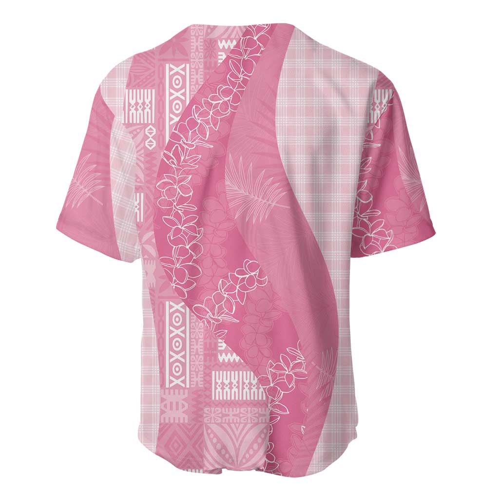 Polynesian Tribal Pattern Patchwork Picturesque Baseball Jersey Rose Pink LT7 - Polynesian Pride