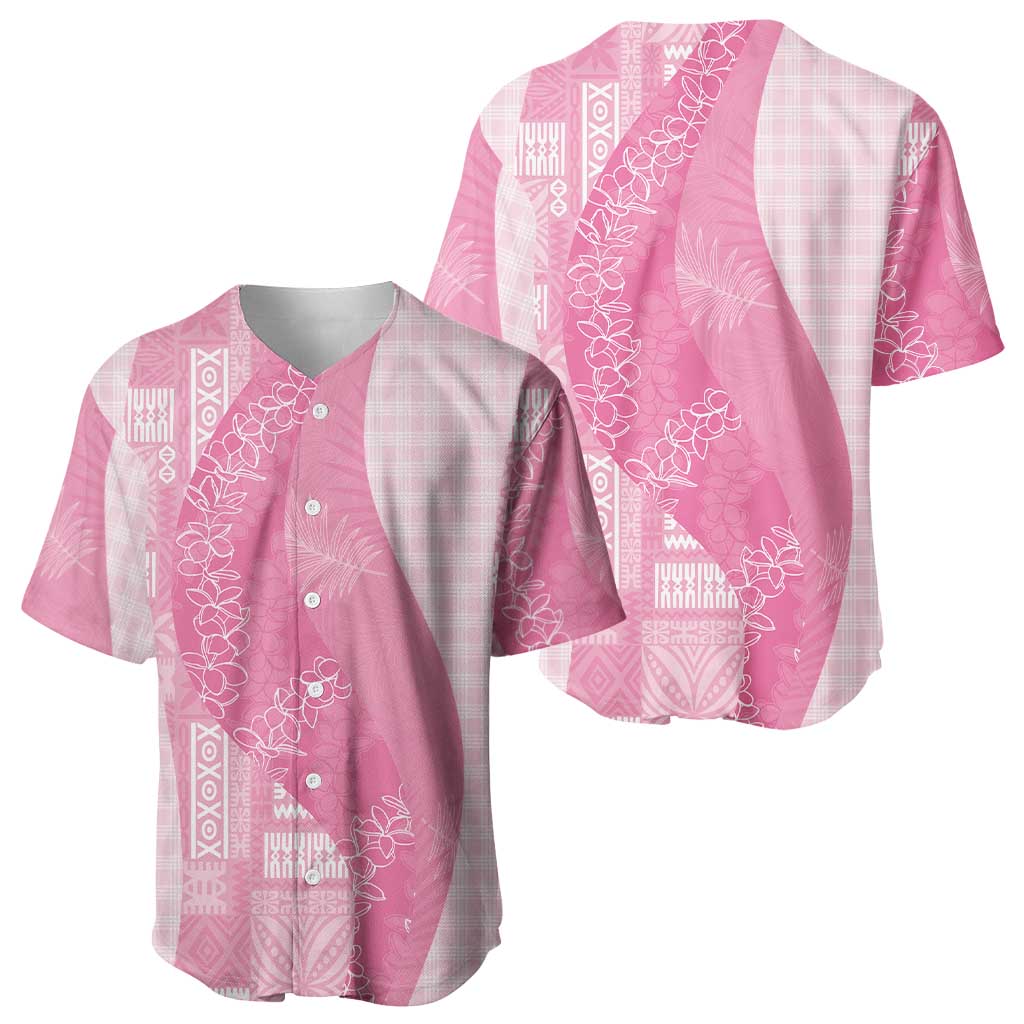 Polynesian Tribal Pattern Patchwork Picturesque Baseball Jersey Rose Pink LT7 - Polynesian Pride