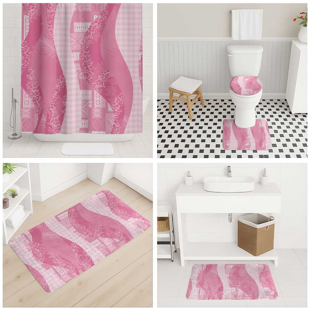 Polynesian Tribal Pattern Patchwork Picturesque Bathroom Set Rose Pink LT7 - Polynesian Pride