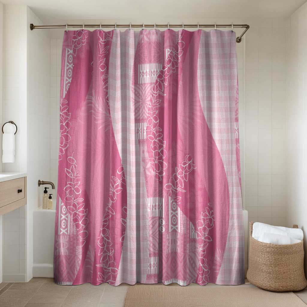 Polynesian Tribal Pattern Patchwork Picturesque Bathroom Set Rose Pink LT7 Shower Curtain Only Rose Pink - Polynesian Pride