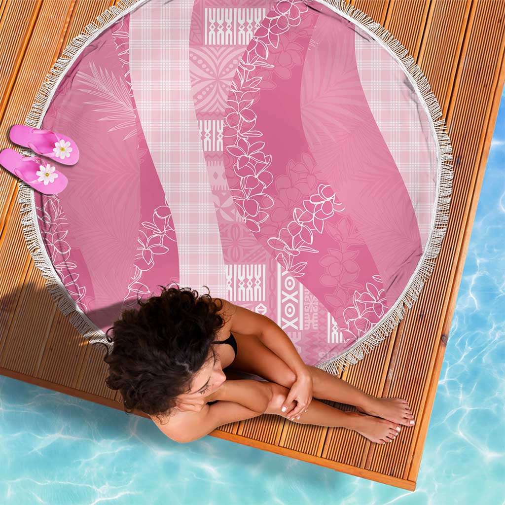Polynesian Tribal Pattern Patchwork Picturesque Beach Blanket Rose Pink LT7 - Polynesian Pride
