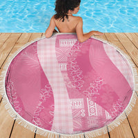 Polynesian Tribal Pattern Patchwork Picturesque Beach Blanket Rose Pink LT7 - Polynesian Pride
