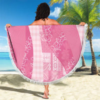 Polynesian Tribal Pattern Patchwork Picturesque Beach Blanket Rose Pink LT7 - Polynesian Pride