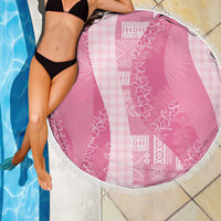 Polynesian Tribal Pattern Patchwork Picturesque Beach Blanket Rose Pink LT7 - Polynesian Pride