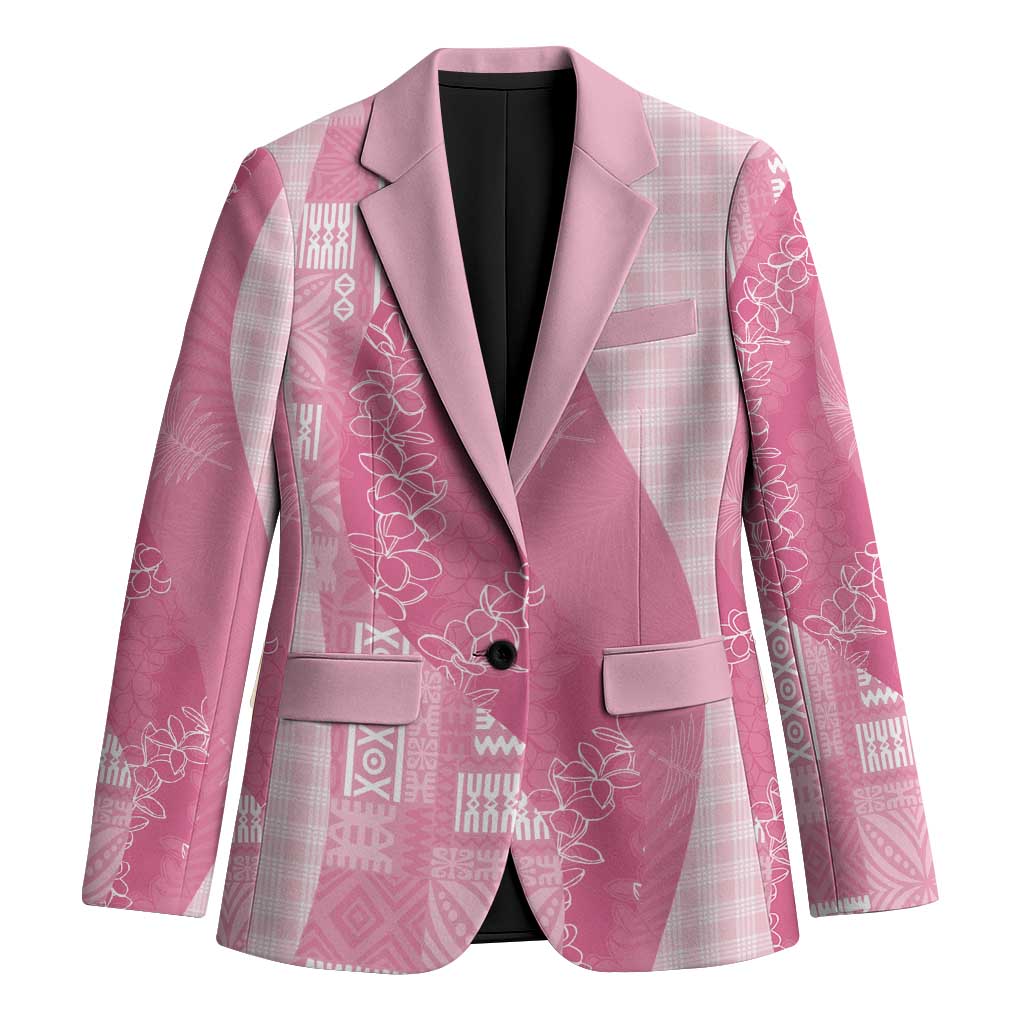 Polynesian Tribal Pattern Patchwork Picturesque Blazer Rose Pink LT7 Unisex Rose Pink - Polynesian Pride