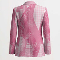 Polynesian Tribal Pattern Patchwork Picturesque Blazer Rose Pink LT7 - Polynesian Pride