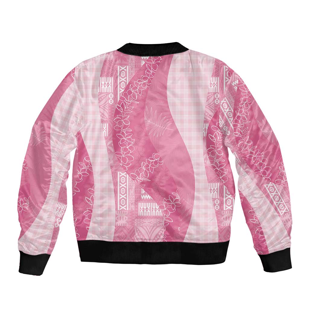 Polynesian Tribal Pattern Patchwork Picturesque Bomber Jacket Rose Pink LT7 - Polynesian Pride