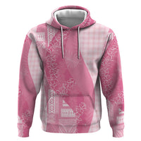 Polynesian Tribal Pattern Patchwork Picturesque Hoodie Rose Pink LT7 Pullover Hoodie Rose Pink - Polynesian Pride
