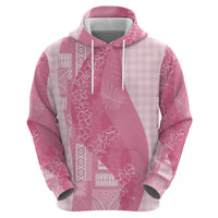 Polynesian Tribal Pattern Patchwork Picturesque Hoodie Rose Pink LT7 - Polynesian Pride