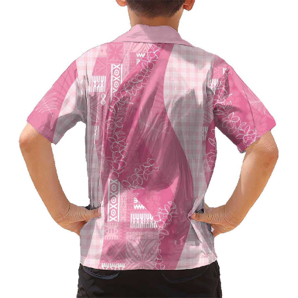 Polynesian Tribal Pattern Patchwork Picturesque Kid Hawaiian Shirt Rose Pink LT7 - Polynesian Pride