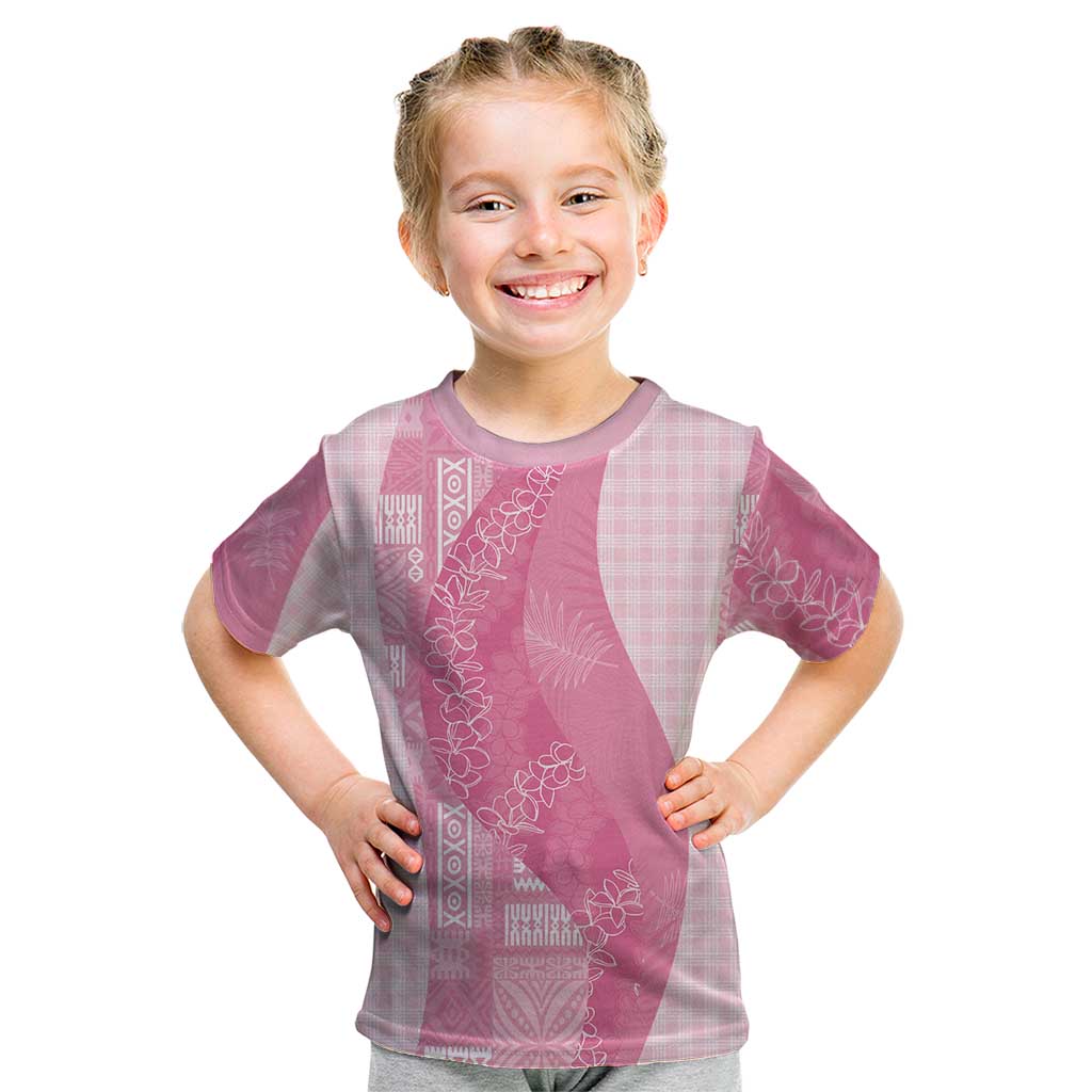 Polynesian Tribal Pattern Patchwork Picturesque Kid T Shirt Rose Pink LT7 Rose Pink - Polynesian Pride