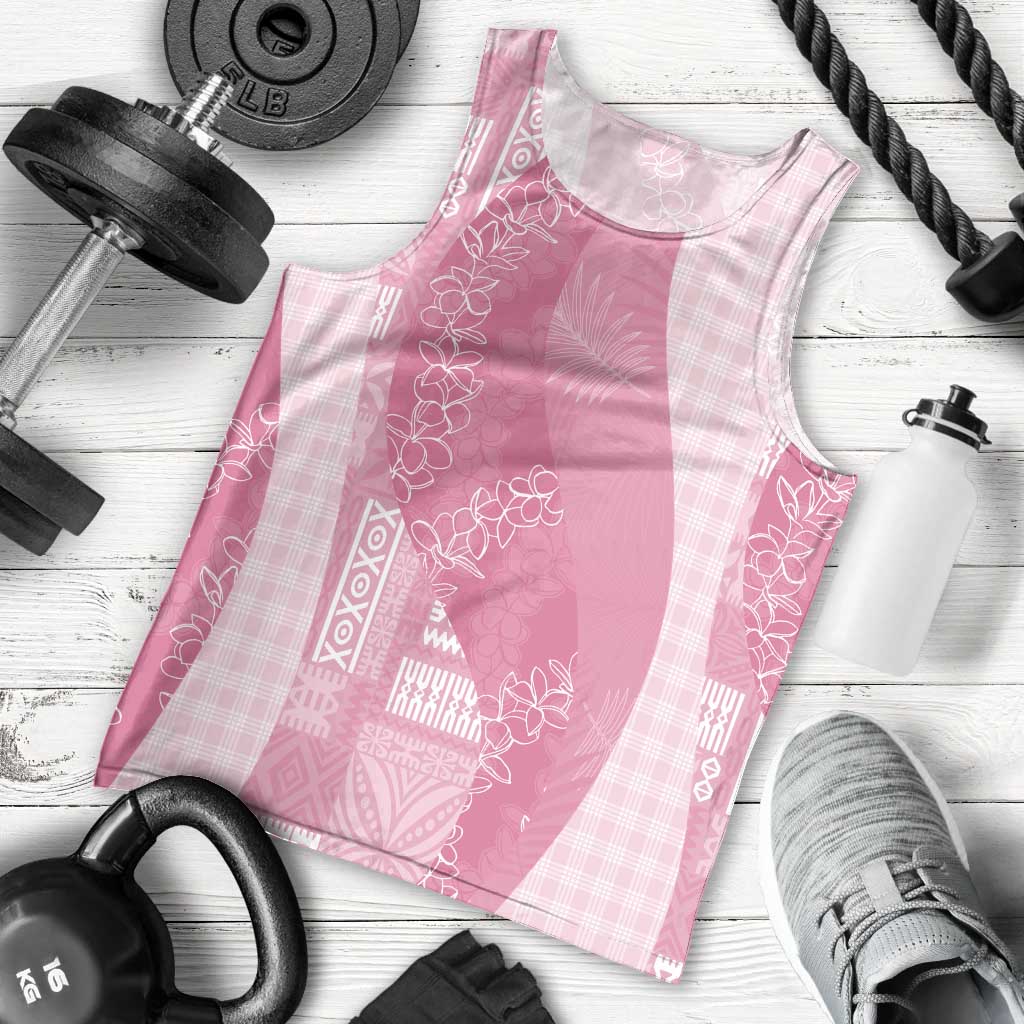 Polynesian Tribal Pattern Patchwork Picturesque Men Tank Top Rose Pink LT7 - Polynesian Pride