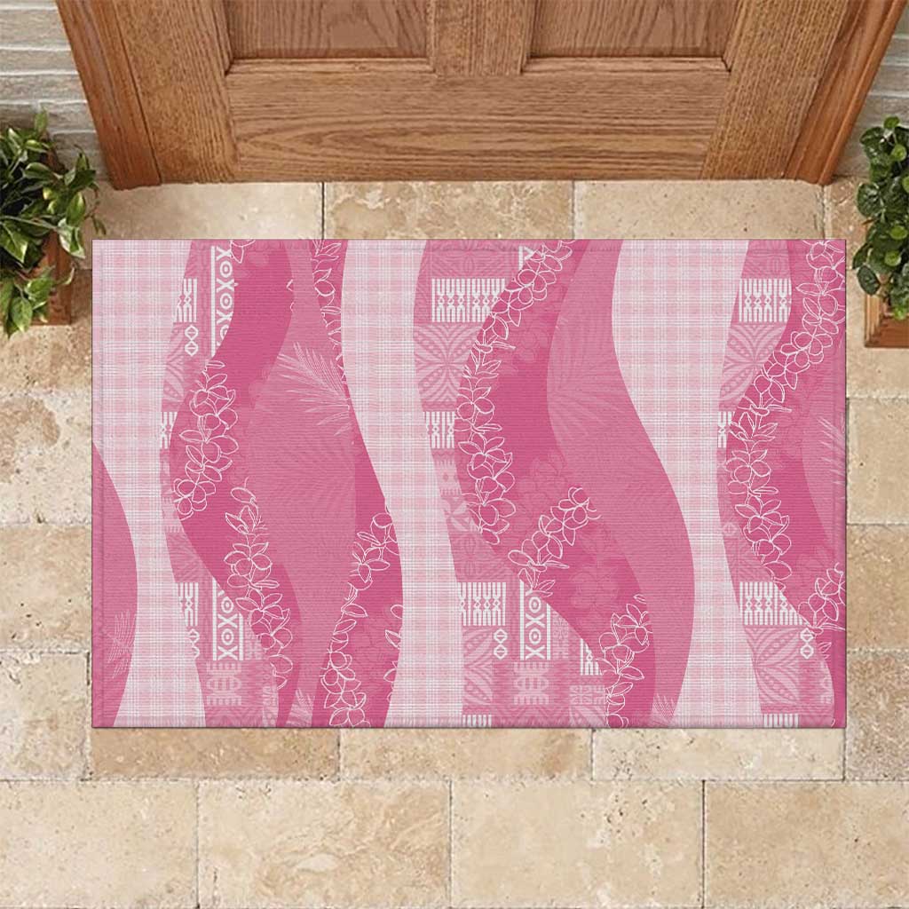 Polynesian Tribal Pattern Patchwork Picturesque Rubber Doormat Rose Pink LT7 Rose Pink - Polynesian Pride