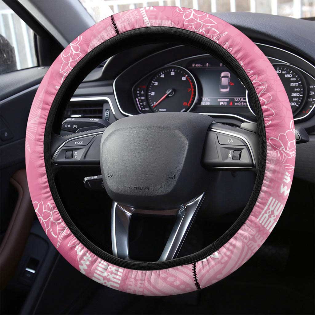Polynesian Tribal Pattern Patchwork Picturesque Steering Wheel Cover Rose Pink LT7 - Polynesian Pride