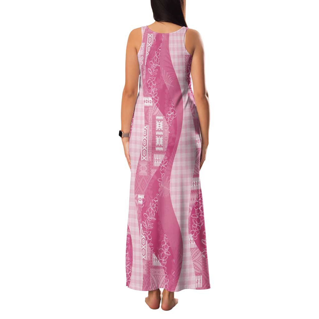 Polynesian Tribal Pattern Patchwork Picturesque Tank Maxi Dress Rose Pink LT7 - Polynesian Pride