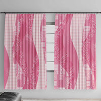 Polynesian Tribal Pattern Patchwork Picturesque Window Curtain Rose Pink LT7 With Hooks Rose Pink - Polynesian Pride