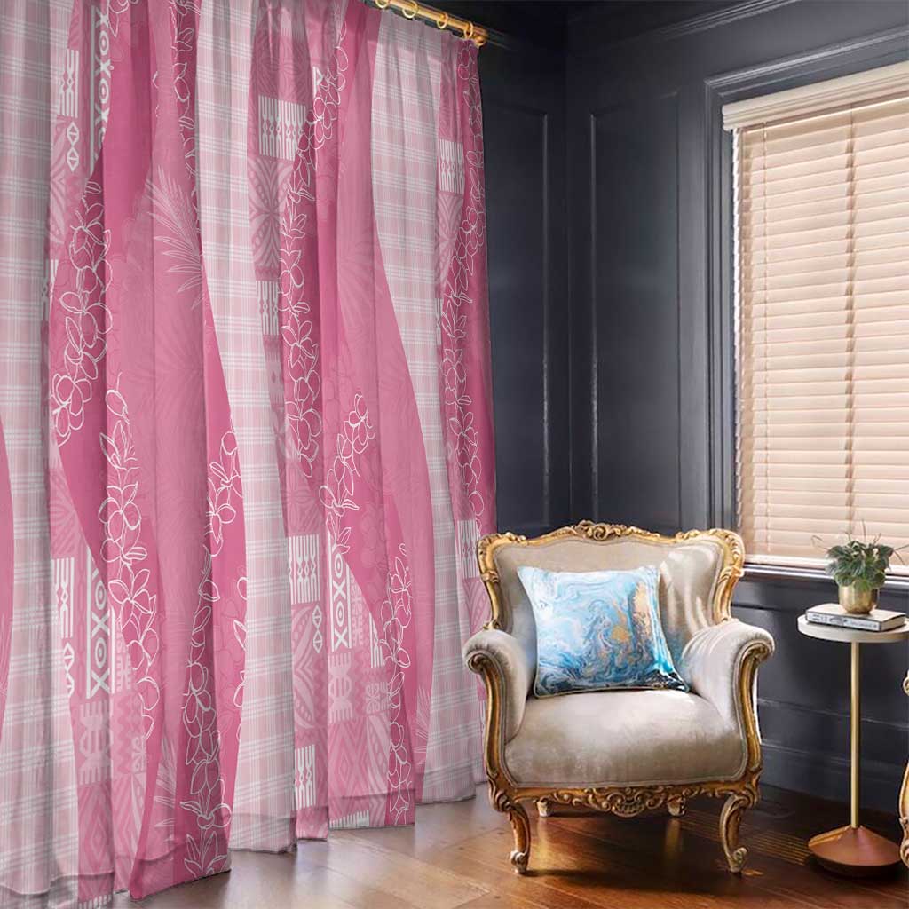 Polynesian Tribal Pattern Patchwork Picturesque Window Curtain Rose Pink LT7 - Polynesian Pride