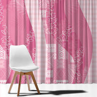 Polynesian Tribal Pattern Patchwork Picturesque Window Curtain Rose Pink LT7 - Polynesian Pride