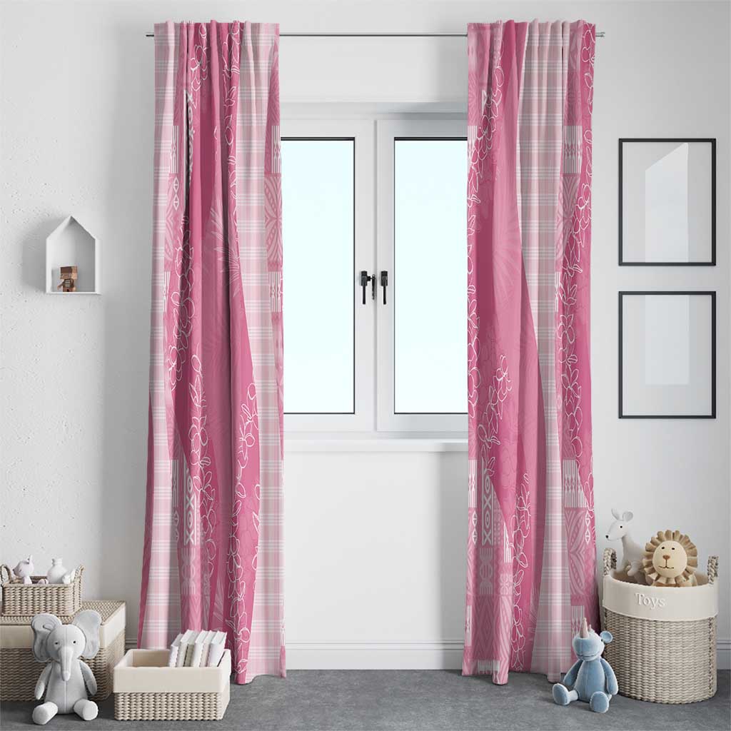Polynesian Tribal Pattern Patchwork Picturesque Window Curtain Rose Pink LT7 - Polynesian Pride