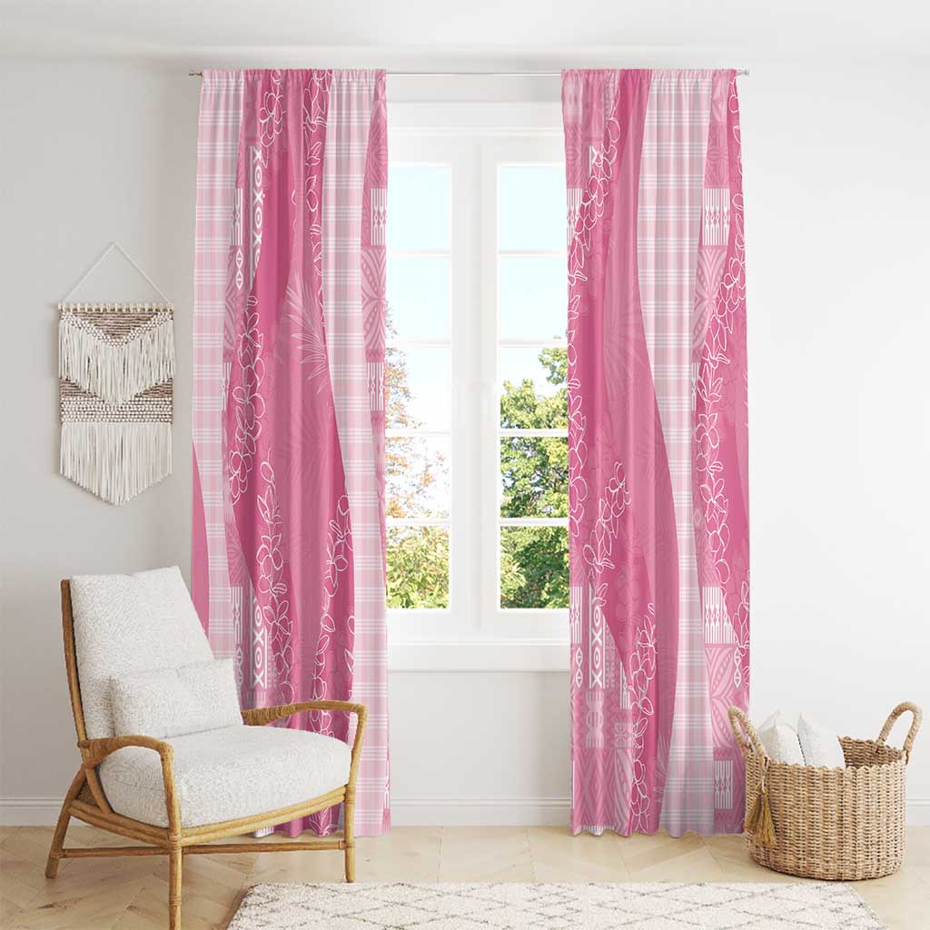 Polynesian Tribal Pattern Patchwork Picturesque Window Curtain Rose Pink LT7 - Polynesian Pride