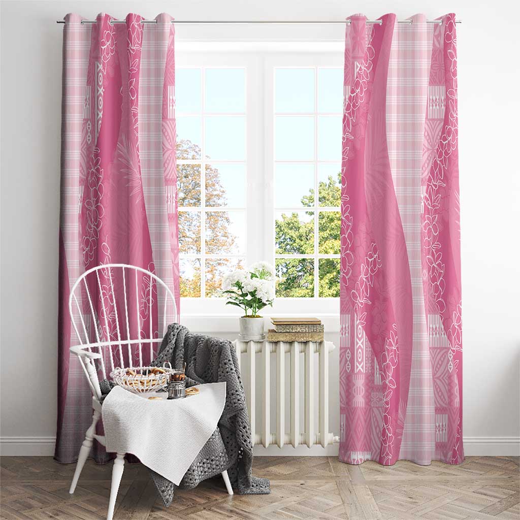 Polynesian Tribal Pattern Patchwork Picturesque Window Curtain Rose Pink LT7 - Polynesian Pride