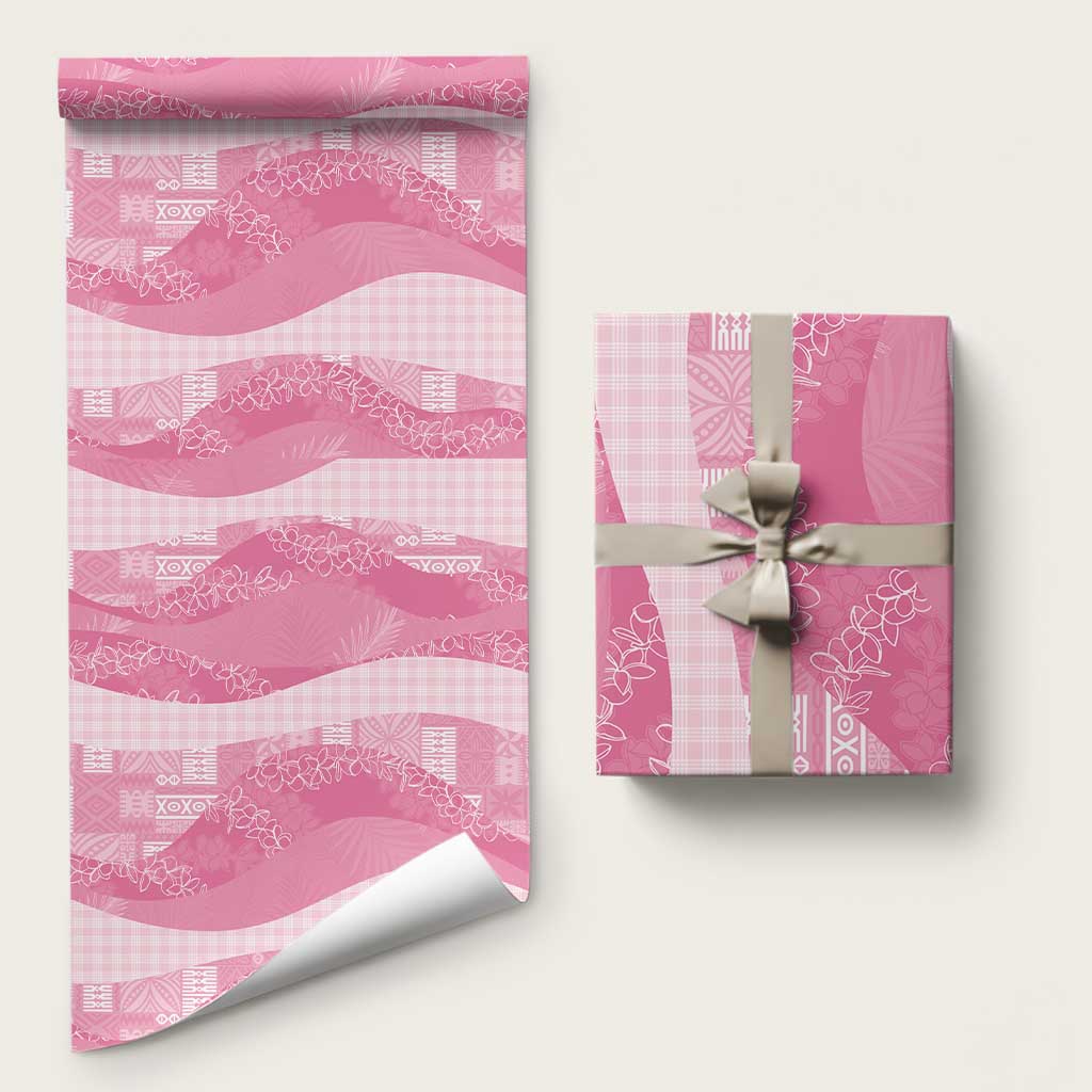 Polynesian Tribal Pattern Patchwork Picturesque Wrapping Paper Rose Pink LT7 58" × 23" Rose Pink - Polynesian Pride