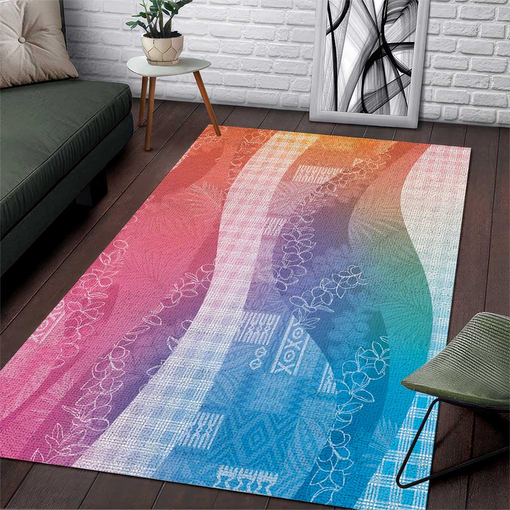 Polynesian Tribal Pattern Patchwork Picturesque Area Rug Holographic LT7 Holographic - Polynesian Pride